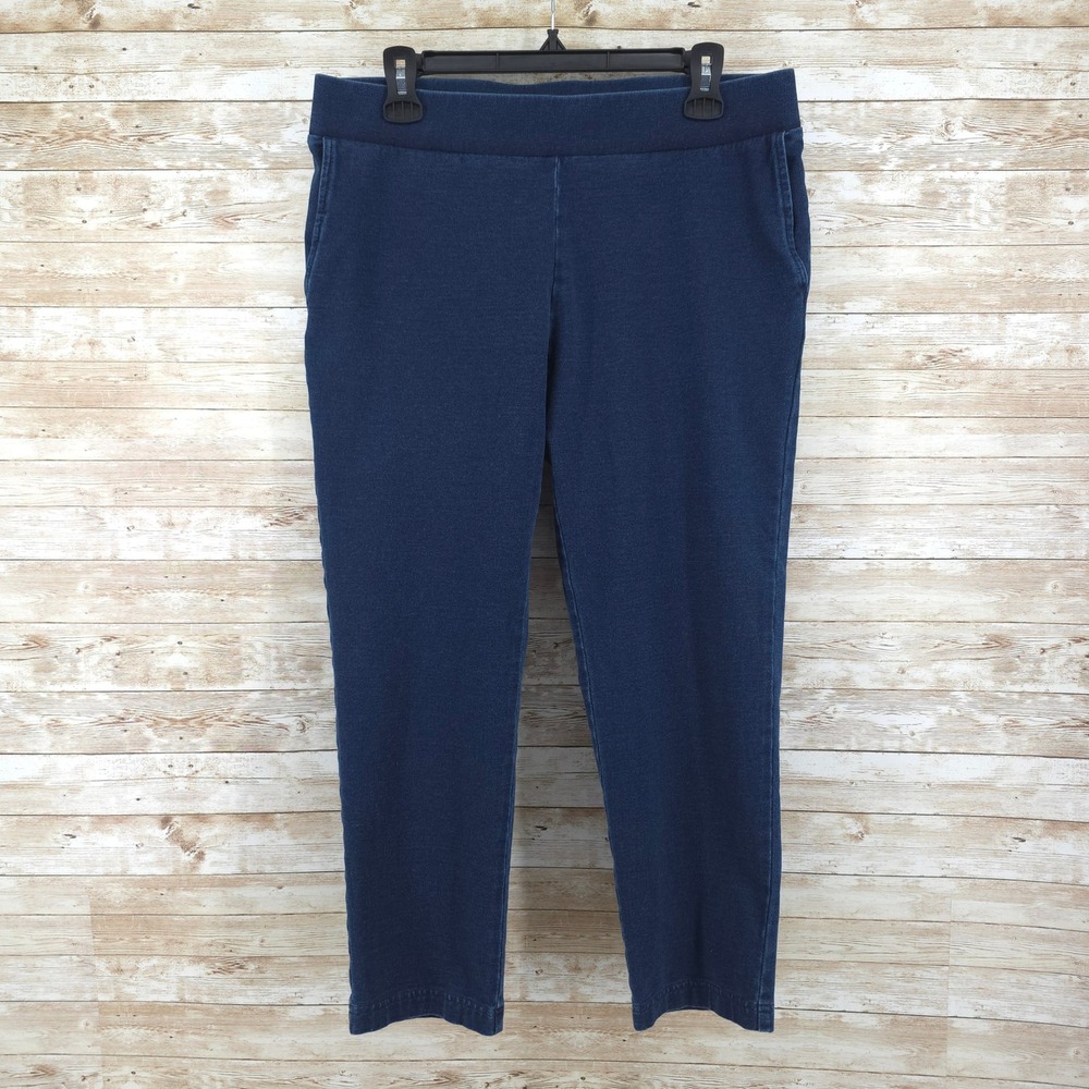 J Jill Pants Size Small Crop Mid Rise Pull On Stretch Casual Lounge Navy Blue